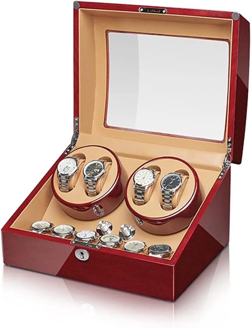 Pillow Open And Shut Down Featured Wood Shell Piano Finish Fit Lady And Man 4 6 Watch Display Box iceberg vain enthusiastic encase succinct Militant Automatic Watch Winder Storage Display Box With Silent Motor Flexible Watch 
