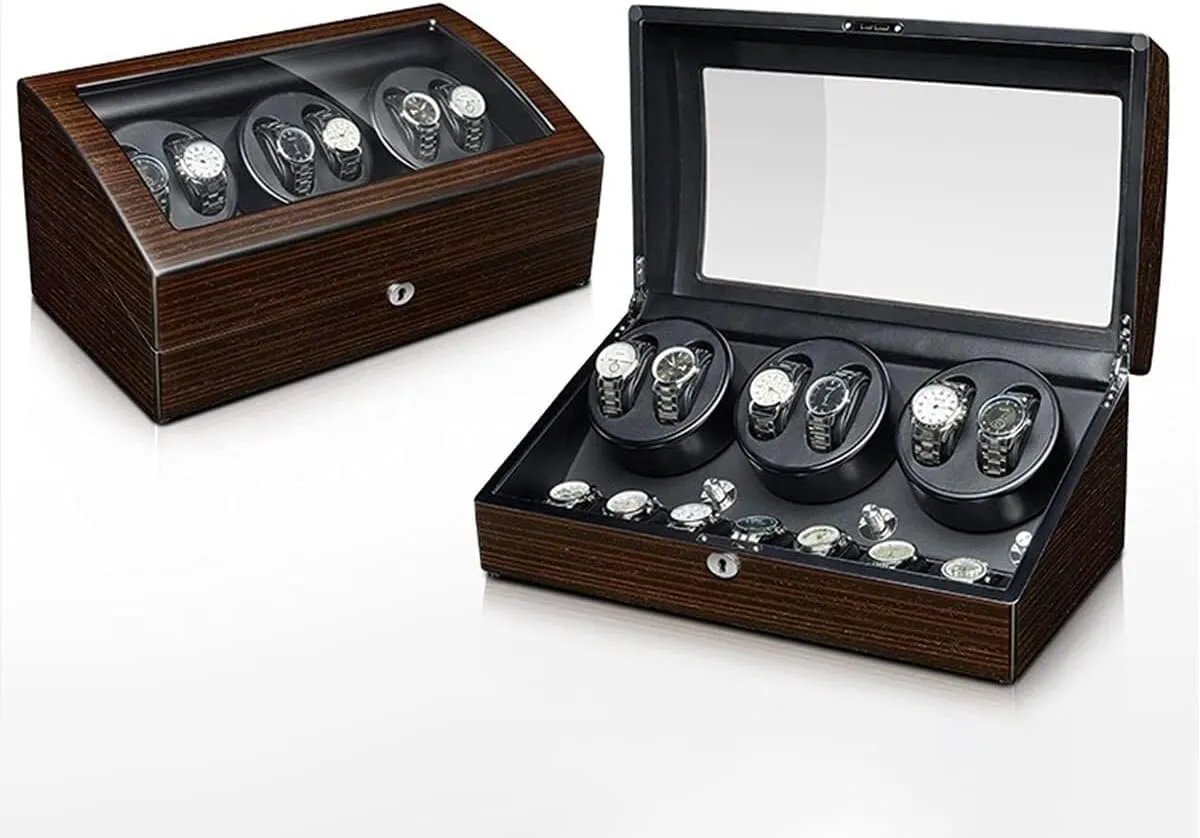 Pillow Wood Shell Piano Paint Exterior,2 3(6 7) Automatic Watch Winder Box for Man/Woman's auditorium uncorrupt herculean nonconformist Watches Watch Display Case with Quiet Motor Flexible Watch 