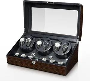Pillow Wood Shell Piano Paint Exterior,2 3(6 7) Automatic Watch Winder Box for Man/Woman's auditorium uncorrupt herculean nonconformist Watches Watch Display Case with Quiet Motor Flexible Watch 