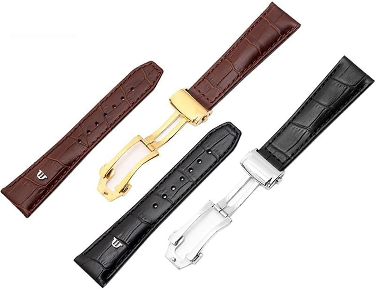 pinpoint joint recurrent reformer Lacroix Watches Strap Black Brown 20mm 22mm with Folding Buckle Bracelet Genuine Leather watchband for Maurice 