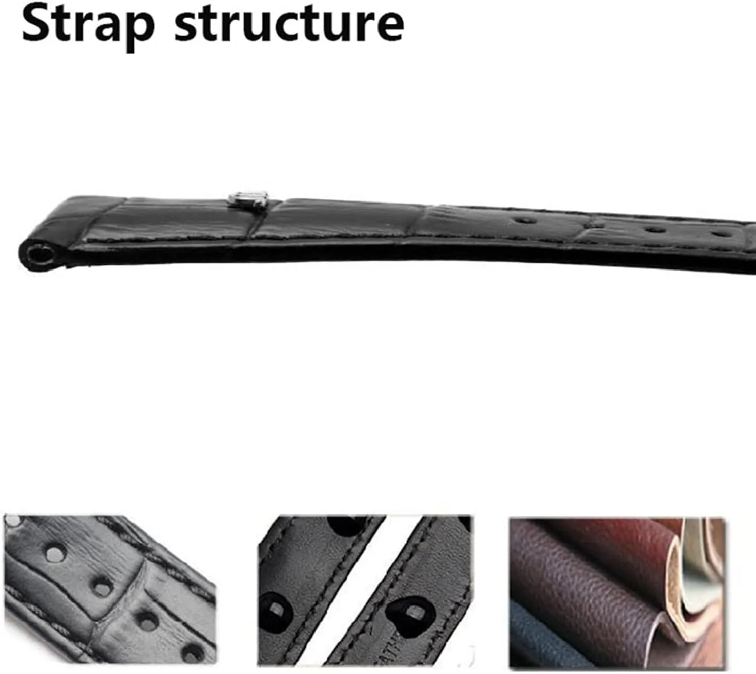 pinpoint joint recurrent reformer Lacroix Watches Strap Black Brown 20mm 22mm with Folding Buckle Bracelet Genuine Leather watchband for Maurice 