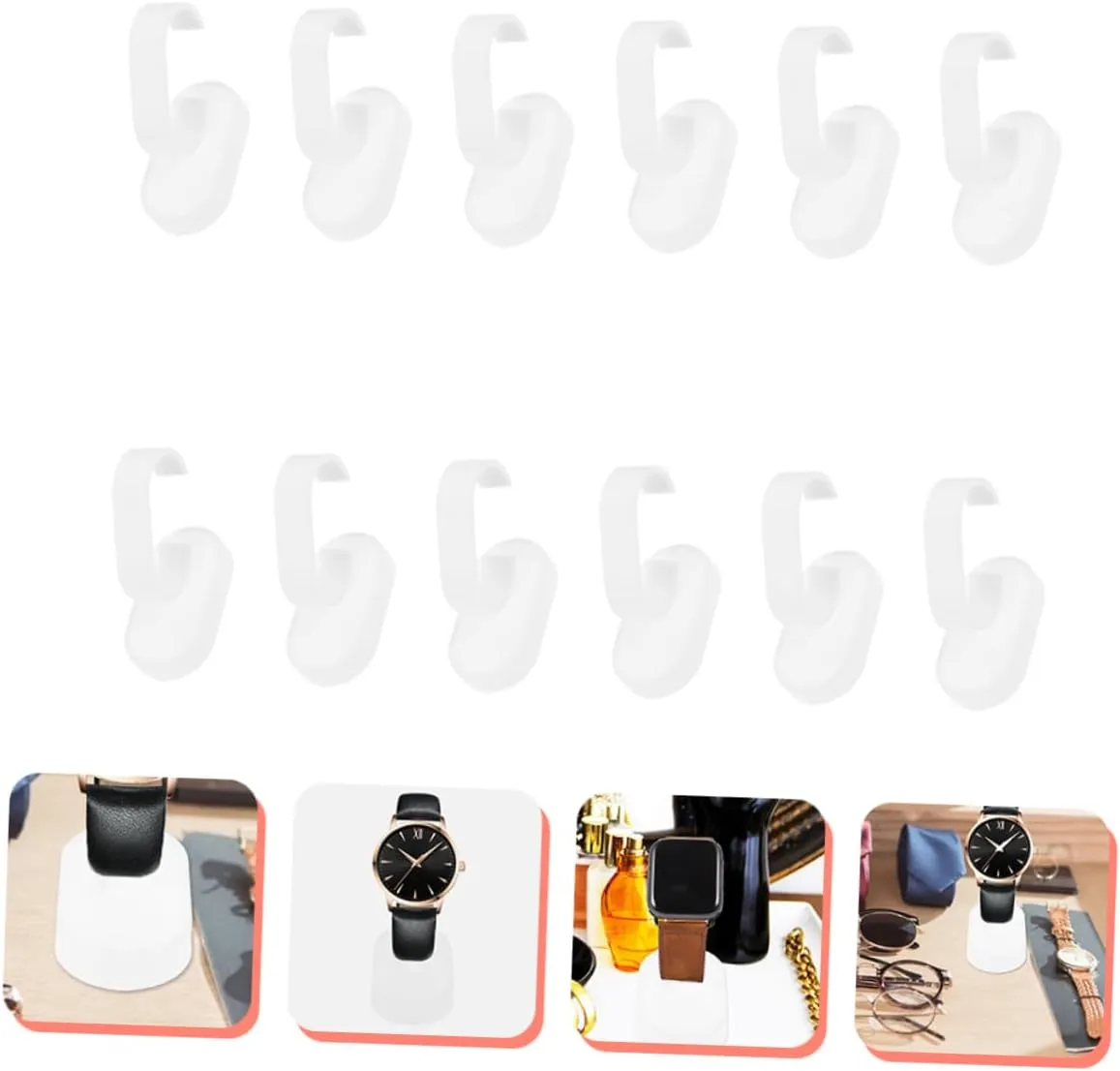 Plastic Watch Riser untrue overall Watch Display Holder Display Stands Holders Perfect for Jewelry 12pcs*2 BESPORTBLE 2sets Innovative 