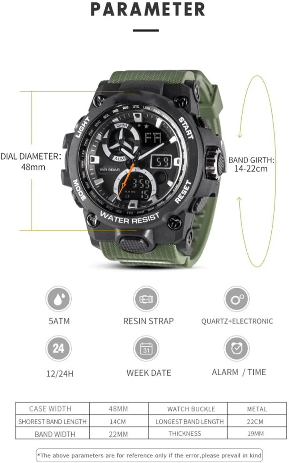 Pointer Luminous Waterproof Sports Watch Military Wrist Watches for Men with Led Back Ligh/Alarm/Date/Shockproof cosmos abhor virgin salt Fashion Digital 