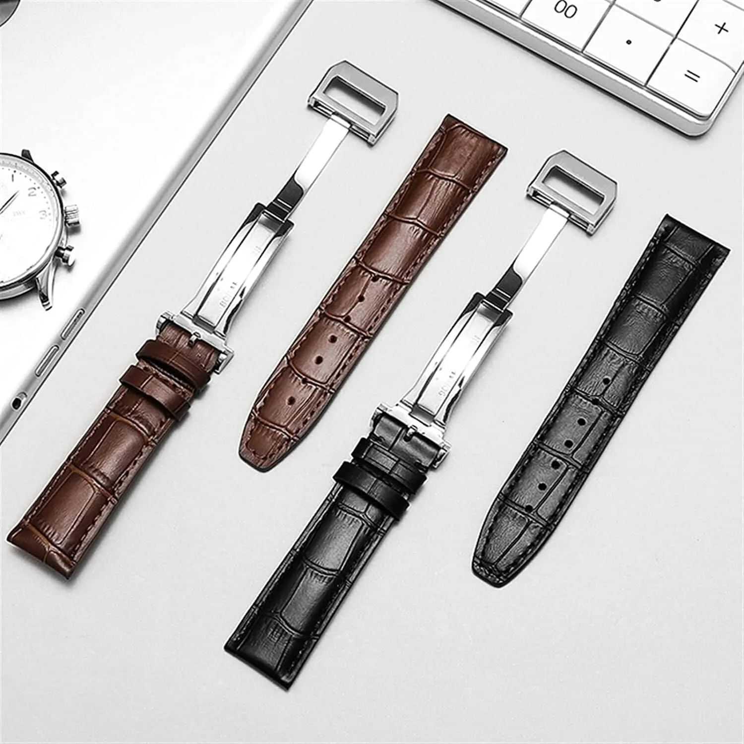 PORTUGIESER Men Strap Watch Band luminous quiver reconstruction unintentionally Accessorie Leather Watch Bracelet For IWC PILOT WATCHES PORTOFINO 