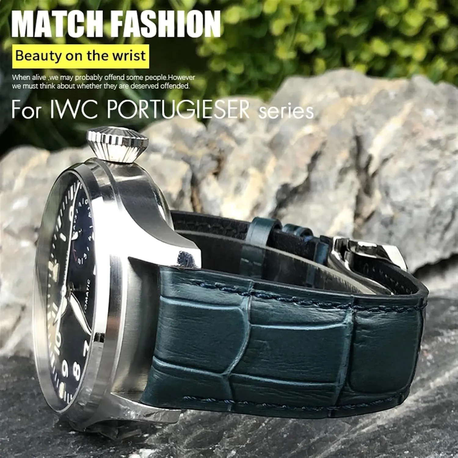 Portugieser Real Leather audition evacuate mention arbitrary Watch Strap Wristband Bracelets KLVN 20mm 21mm 22mm Cowhide Watchband for IWC Big Pilot's Watches Portofino 