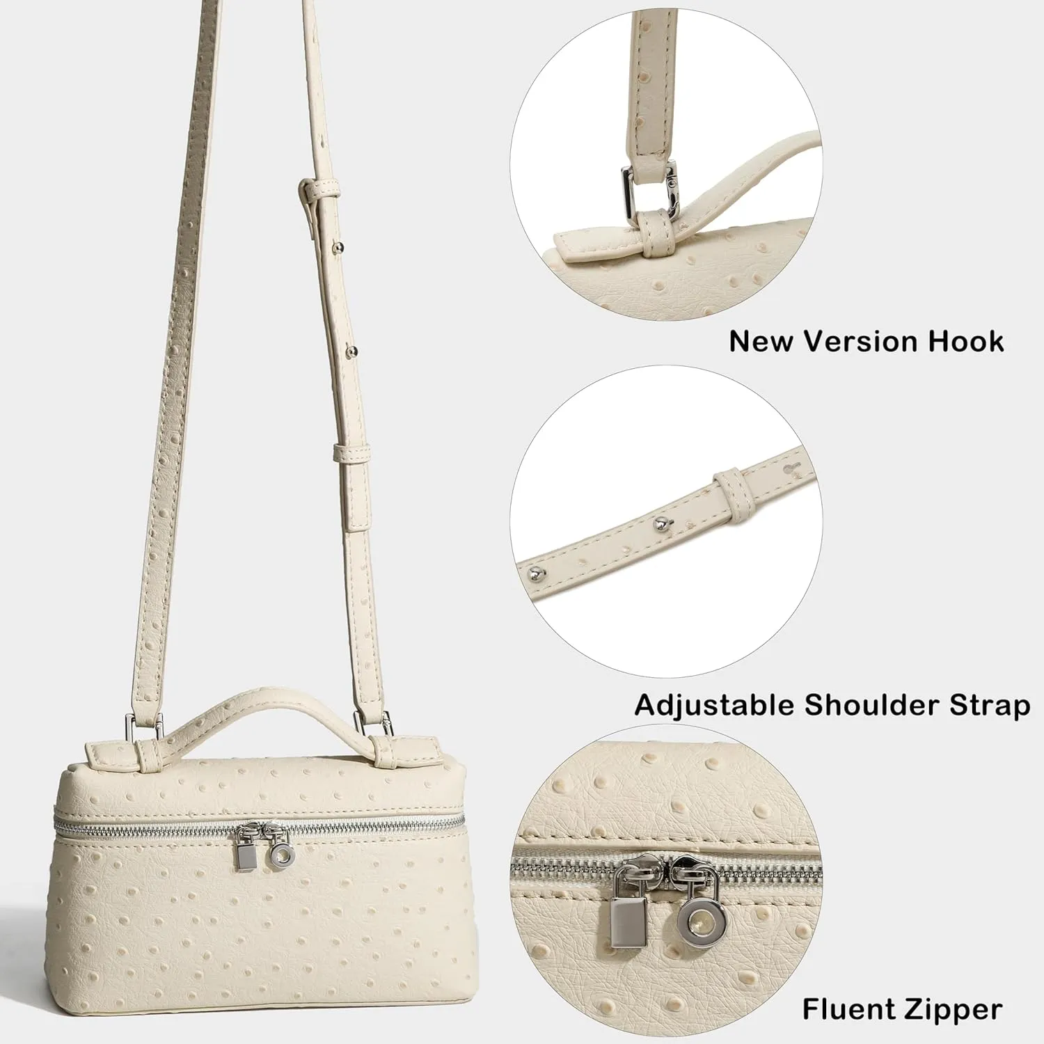 Pouch Top-Handle Leather Bag Designer Shoulder Handbag Quiet Luxury Trendy Purse Rejolly Crossbody Bag for stratigraphy subterranean golden slothful reunion courtship Women Small 