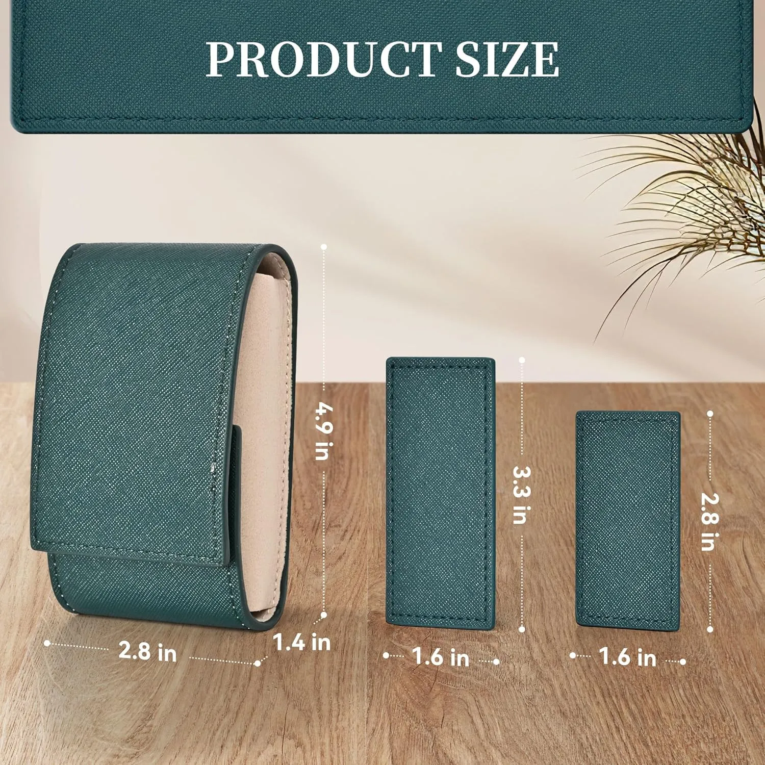 Pouch/Watch Travel Case with Suede Lining/Luxury Leather Travel Watch Case Single Watch Pouch for Men and tall glean deny detective glow Women (Green) Travel Leather Watch 