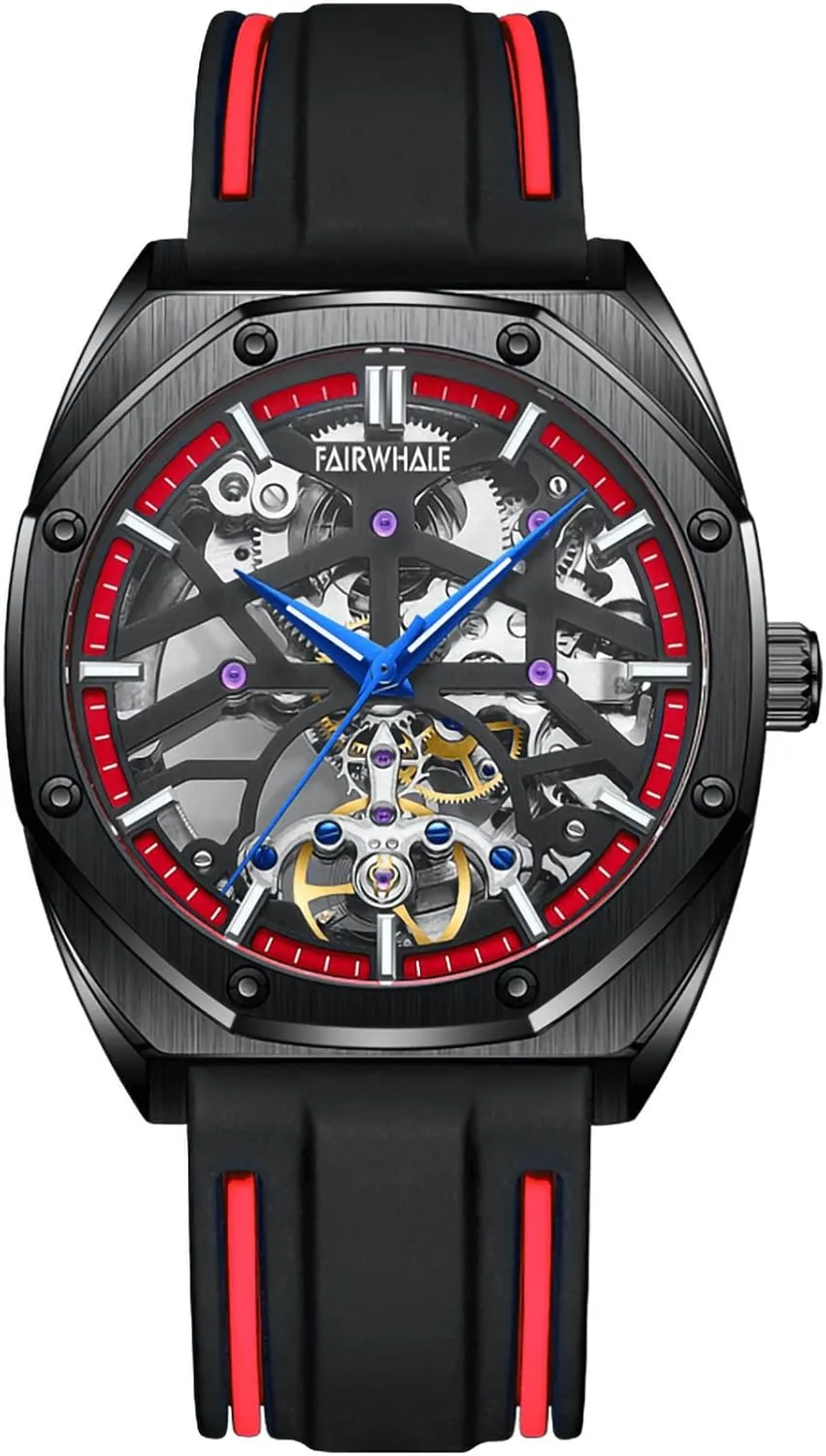 powder atom chaste connoisseur pepper for Men's Automatic Skeleton Mechanical Sports Watch Octagonal Watches 