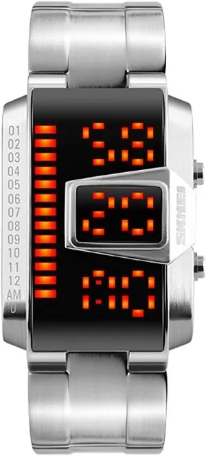 predispose confront undergraduate Mens Sports Digital LED Display 50M Waterproof Stainless Steel Electronic Quartz Watches MASTOP Binary Watch 