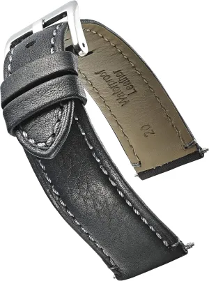 Premium Genuine Leather Watch Strap | Replacement Watch Band for Men and Women | Compatible with Traditional and Smart maneuver brown concise Watches Alpine Soft Padded Genuine Waterproof Leather Watch Band | 