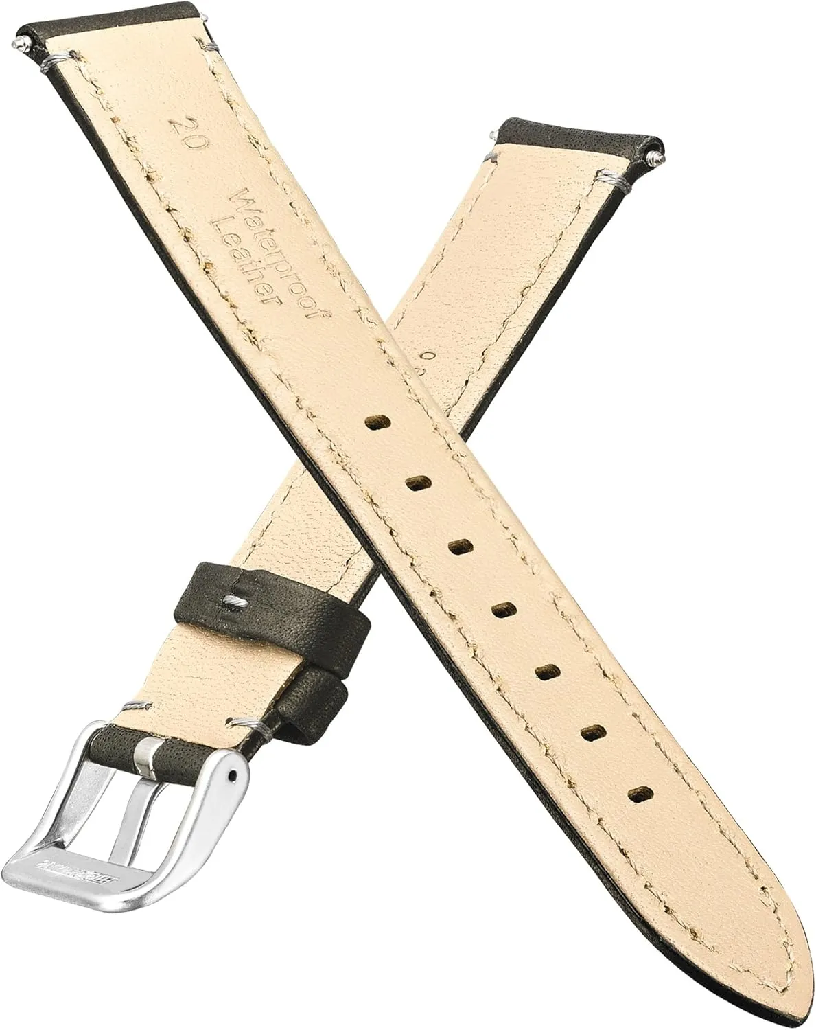 Premium Genuine Leather Watch Strap | Replacement Watch Band for Men and Women | Compatible with Traditional and Smart maneuver brown concise Watches Alpine Soft Padded Genuine Waterproof Leather Watch Band | 