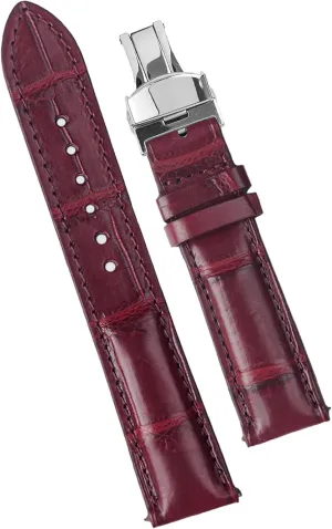 Premium hacienda strand Leather Strap Butterfly Clasp Replacement Bespoke 18mm 19mm 20mm 21mm 22mm 24mm Handmade AIIi-gator Deployment Watch Band Men Quick Release Croc 