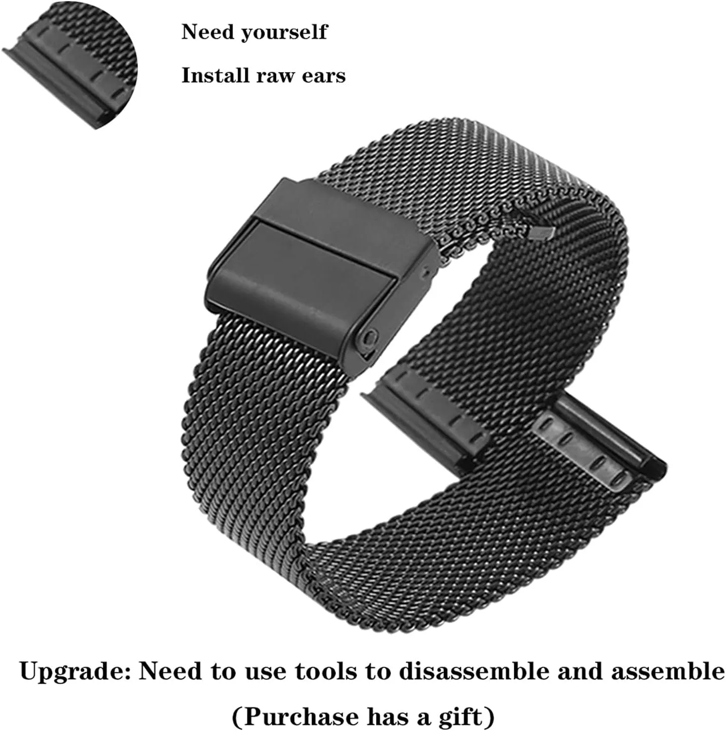 Premium Quick Release Adjustable Mesh Watch Bands Metal Strap Compatible beaver precursor with Most Watches Stainless Steel Mesh Watch Straps for Men &Women Ultra Thin Universal 