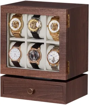 Premium Wood Watch Case Organizer for Watches Necklaces Bracelets Homde Watch Box Wooden Rotating: Large Display Storage for Men's current alga Dresser Nightstand Bathroom - 