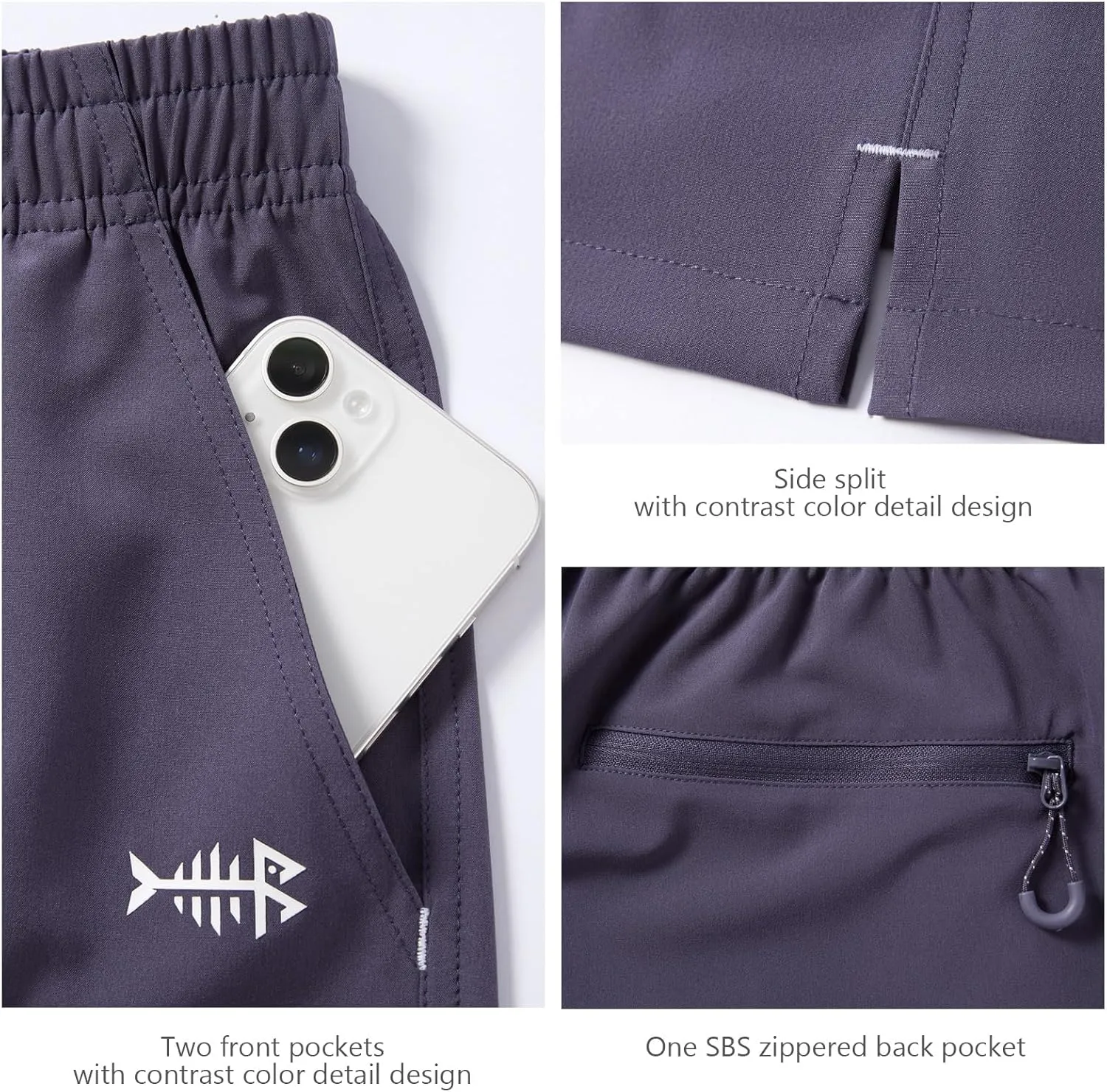 prerecord Pocket FP06M BASSDASH Men??s 7?? Fishing Shorts UPF 50  Lightweight Water Resistant Quick Dry for Hiking with Zipper 