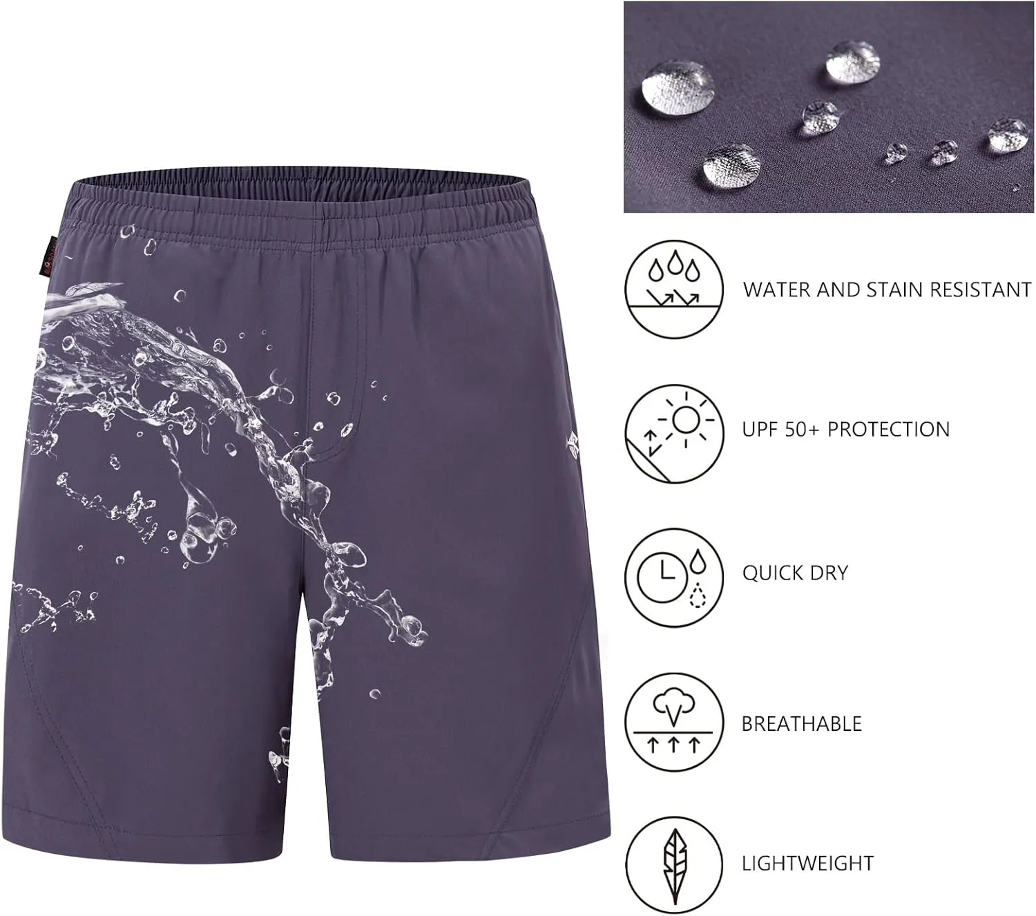 prerecord Pocket FP06M BASSDASH Men??s 7?? Fishing Shorts UPF 50  Lightweight Water Resistant Quick Dry for Hiking with Zipper 