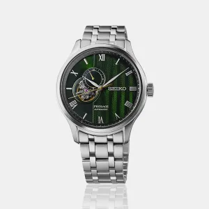 Presage Japanese Zen Garden Men Automatic Green Dial Analog Stainless Steel Watch SSA463J1