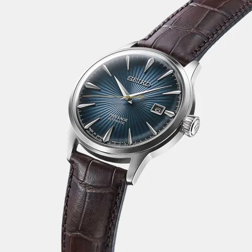 Presage Men Automatic Blue Dial Analog Leather Watch SRPK15J1
