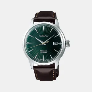 Presage Men Automatic Green Dial Analog Leather Watch SRPD37J1