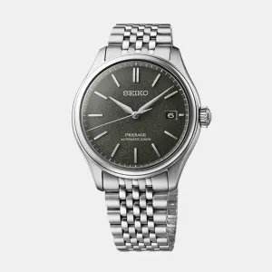 Presage Men Automatic Grey Dial Analog Stainless Steel Watch SPB465J1