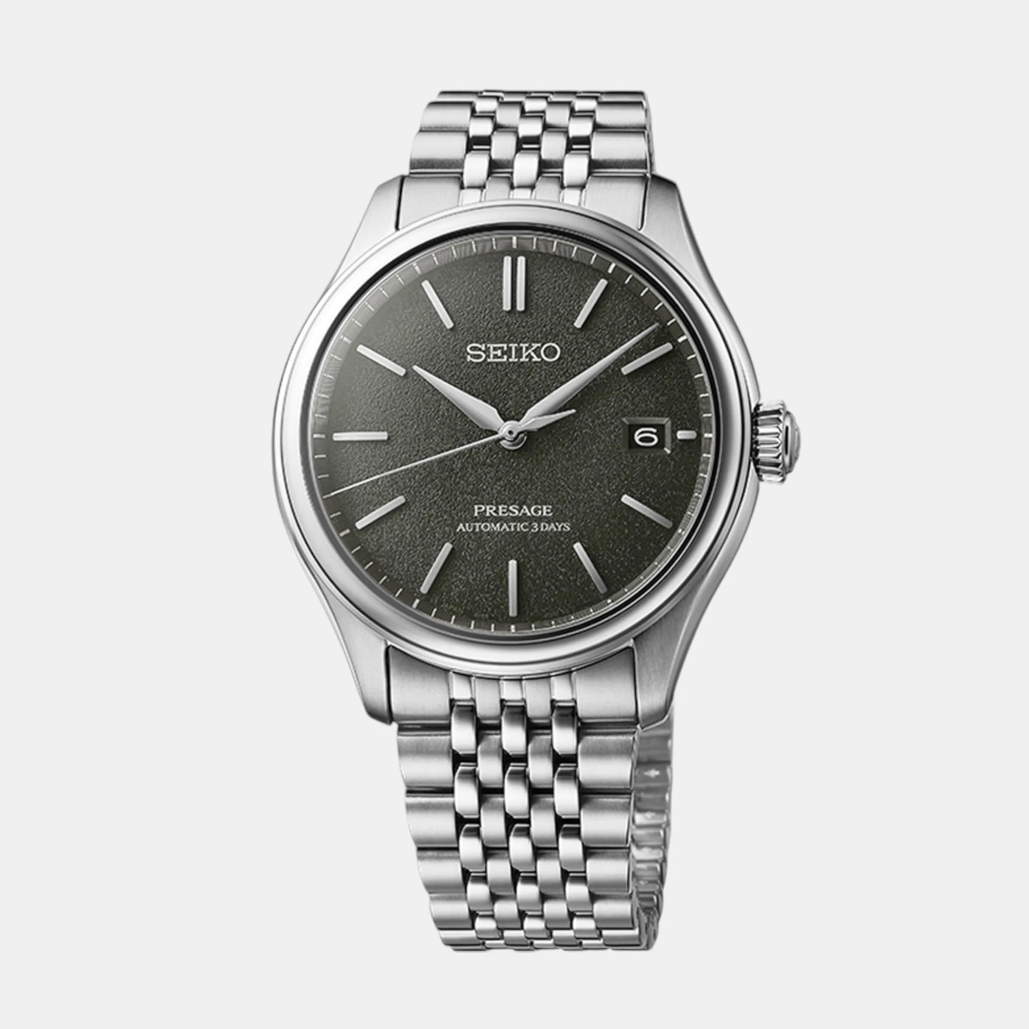 Presage Men Automatic Grey Dial Analog Stainless Steel Watch SPB465J1