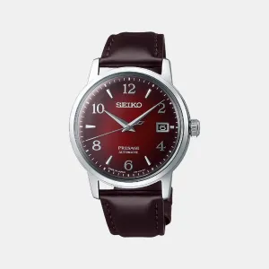Presage Men Automatic Red Dial Analog Leather Watch SRPE41J1