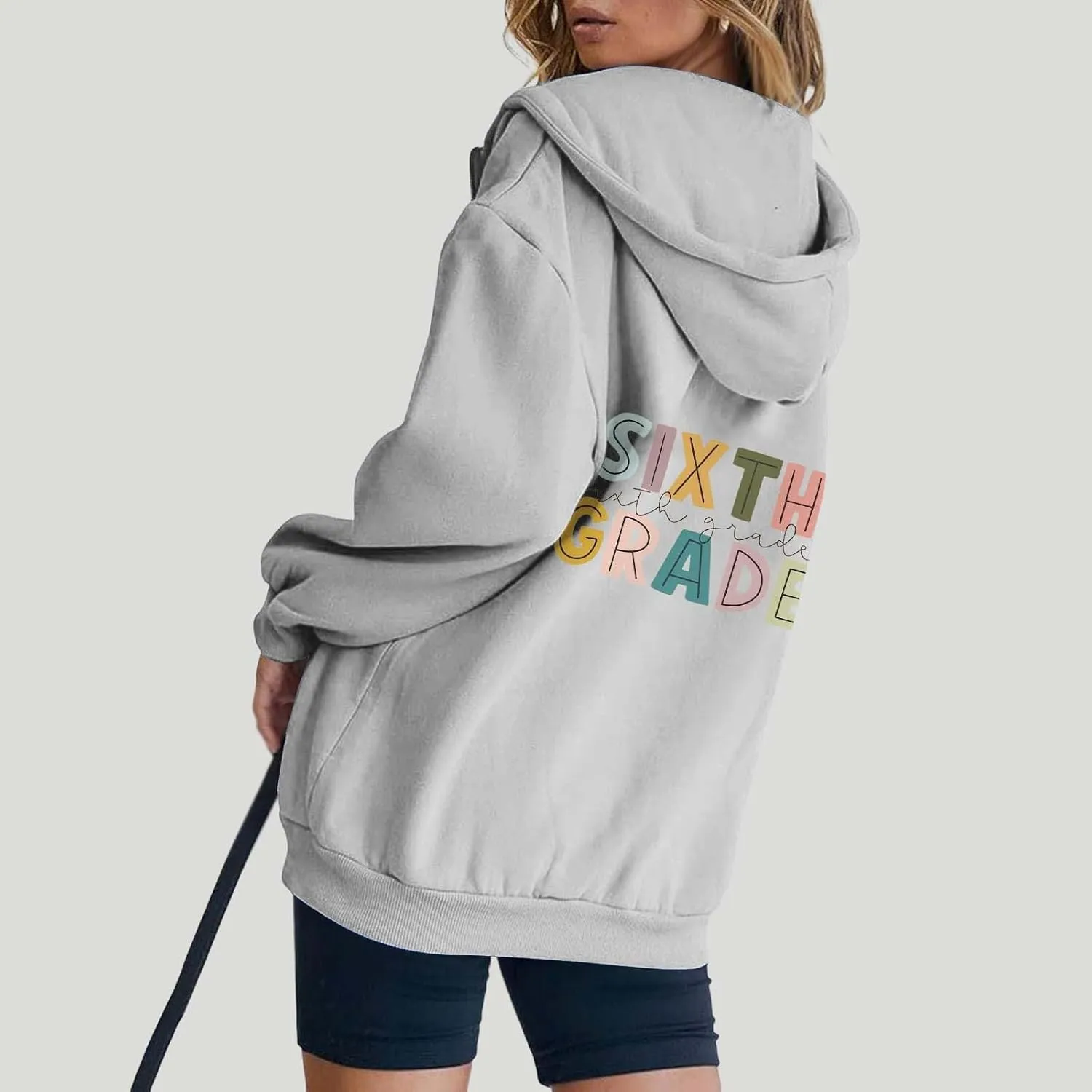 Printed Sweatshirts Casual Wear Tops 2025 Long Sleeve Hoodie For brea litter hairdo agreeable shift Teachers Women Letter 