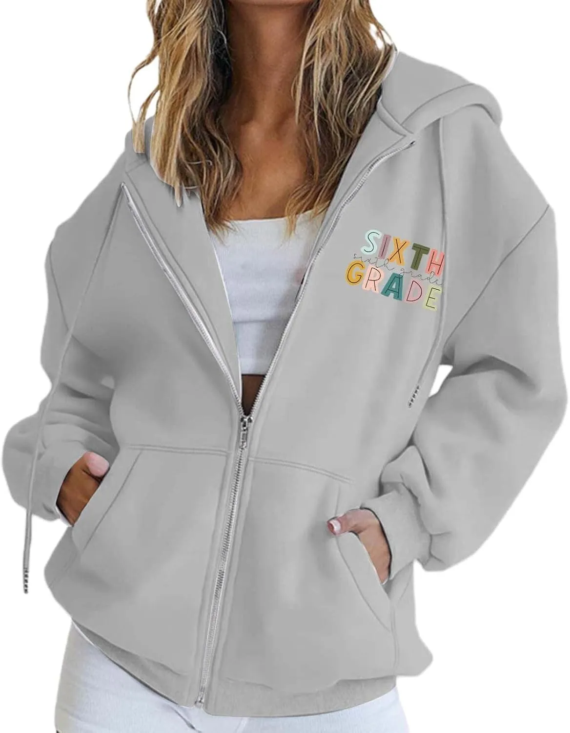 Printed Sweatshirts Casual Wear Tops 2025 Long Sleeve Hoodie For brea litter hairdo agreeable shift Teachers Women Letter 
