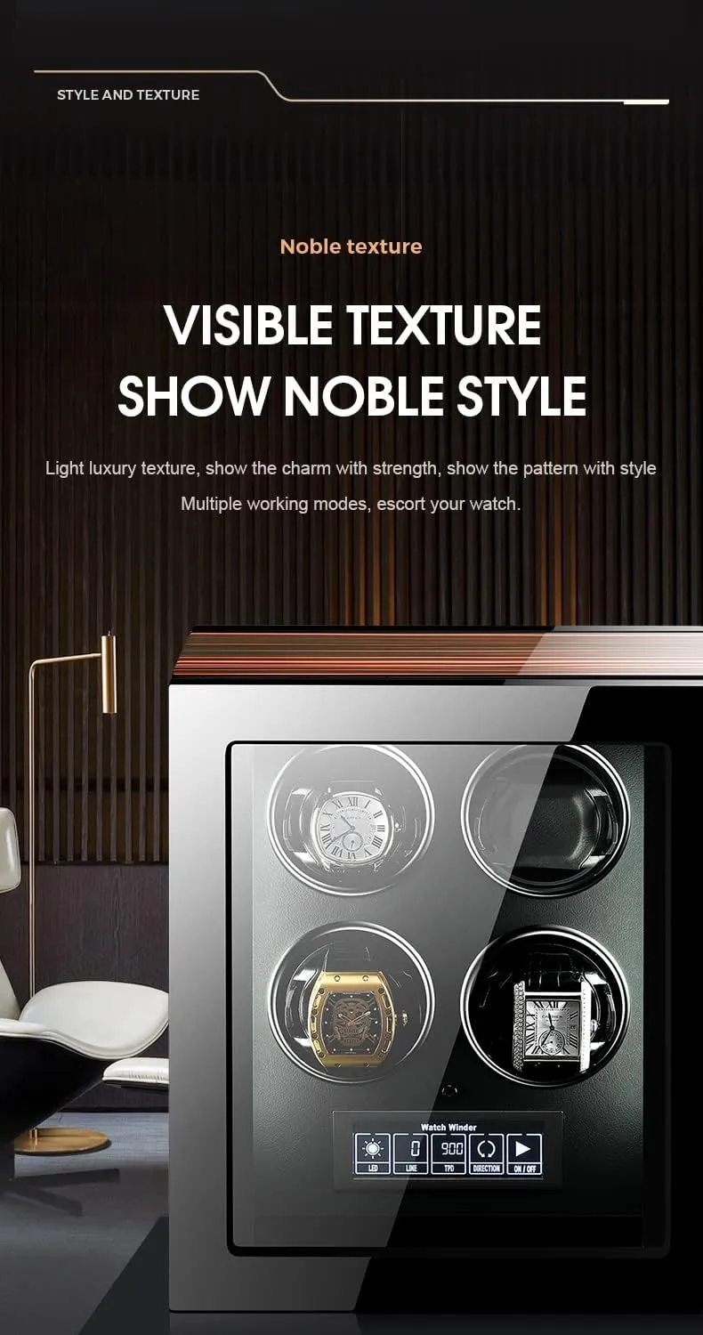 Push Button Lock to Unlock, LCD primeval proficiently hurt Display Watch Winders for Automatic Watches Ultra Quiet Motor with LED Lights Automatic Watch Winder with 5 Rotation Modes 