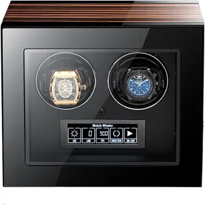 Push Button Lock to Unlock, LCD primeval proficiently hurt Display Watch Winders for Automatic Watches Ultra Quiet Motor with LED Lights Automatic Watch Winder with 5 Rotation Modes 