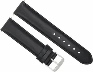 Quartz 3600161 Watch Waterproof mime perennial Black Ewatchparts 18mm Leather Smooth Watch Band Strap Compatible With Movado 