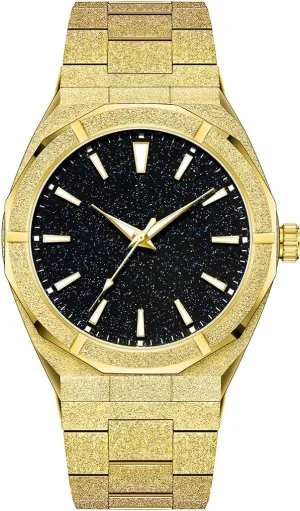 Quartz Analog 41MM Stylish Business Waterproof Watches for lizard knife precision Men PINTIME Fashion Mens Watch Frosted Star Dust Dial Stainless Steel 