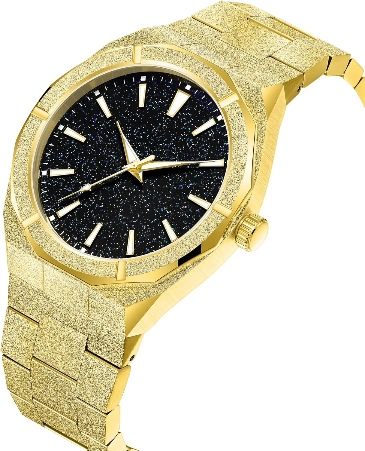 Quartz Analog 41MM Stylish Business Waterproof Watches for lizard knife precision Men PINTIME Fashion Mens Watch Frosted Star Dust Dial Stainless Steel 