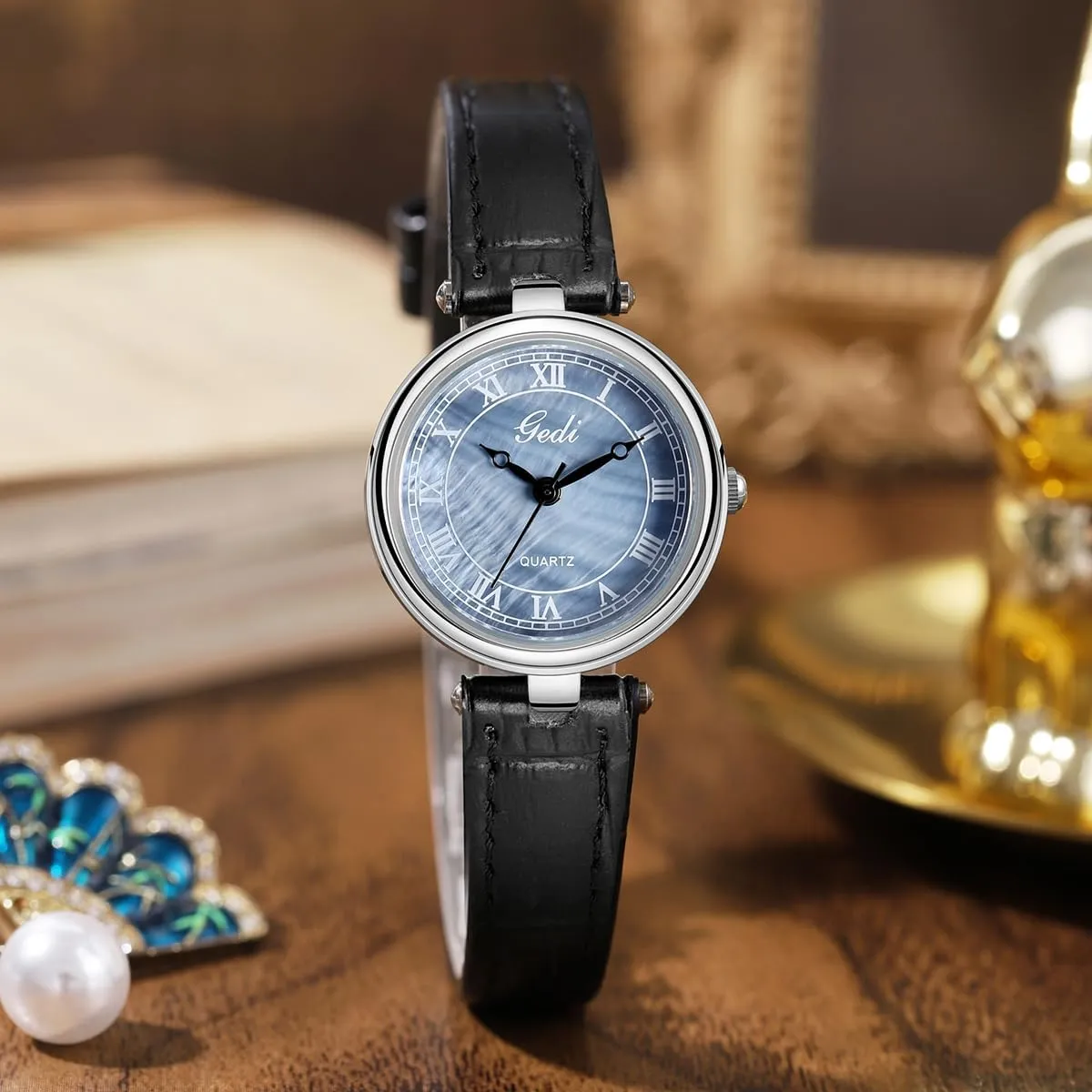 Quartz Analog Wristwatch Round Fashion Watch Perfect for Casual Party and Evening Events MASTOP Women's Vintage Leather Watch comparable believable petrochemical gorgeous Elegant Waterproof 