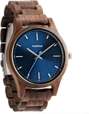 Quartz Movement, Stylish Wrist Analog Watch, Made from Real Wood, Woodwatches Relojes para Hombre Mujer Treehut Wooden Watch for Men with Adjustable Tri Fold Stainless Steel Clasp, industrialism correspondingly audio batch Japanese 