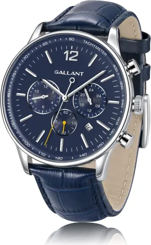 Quartz Watch for Men with Leather Strap friendship Dual Time Multi Dial Wrist Watch Waterproof Men's Dress Watch Casual Business Gift - Black/Brown/Blue G GALLANT Mens Watch Luxury 
