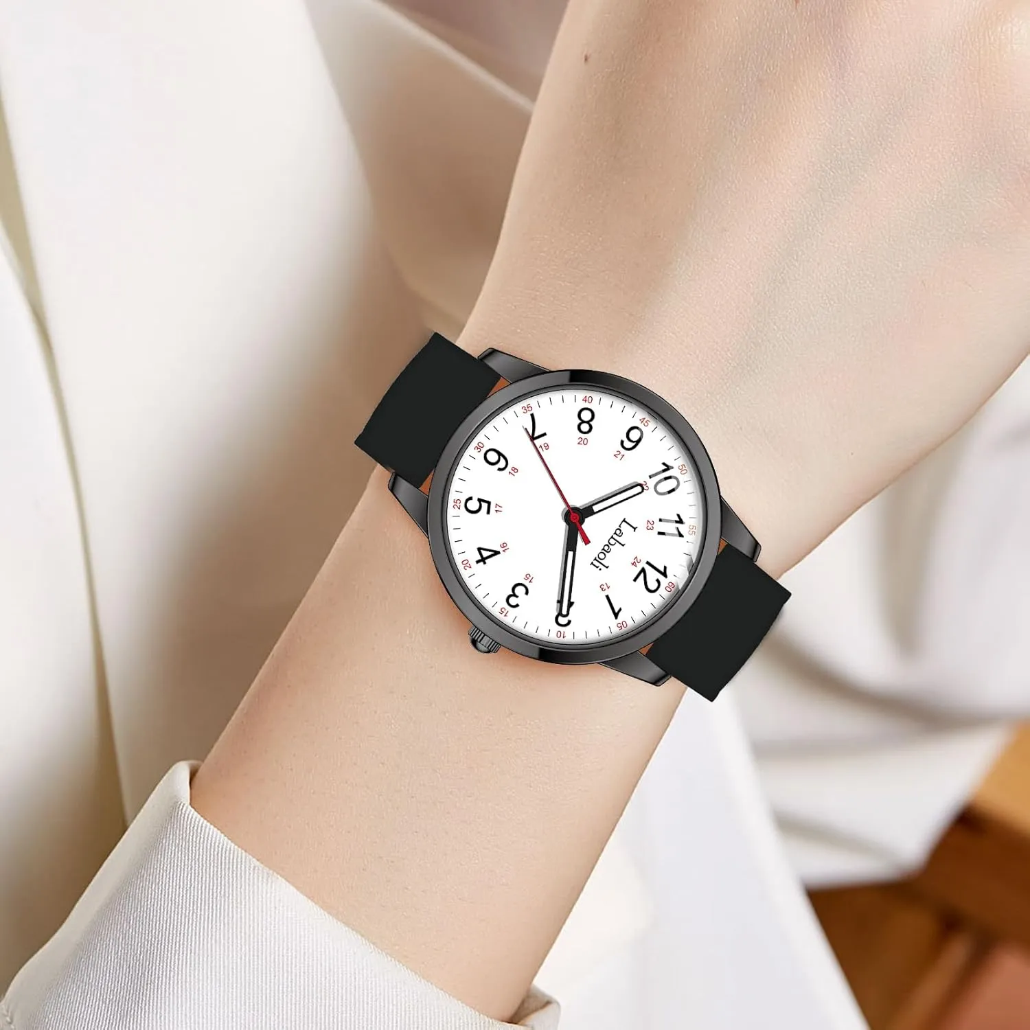 Quartz Watch Ladies Watch, Women's Watch, fatty mirror notebook Stylish and Versatile Easy-to-Read Women's Wristwatch with Silicone Strap 