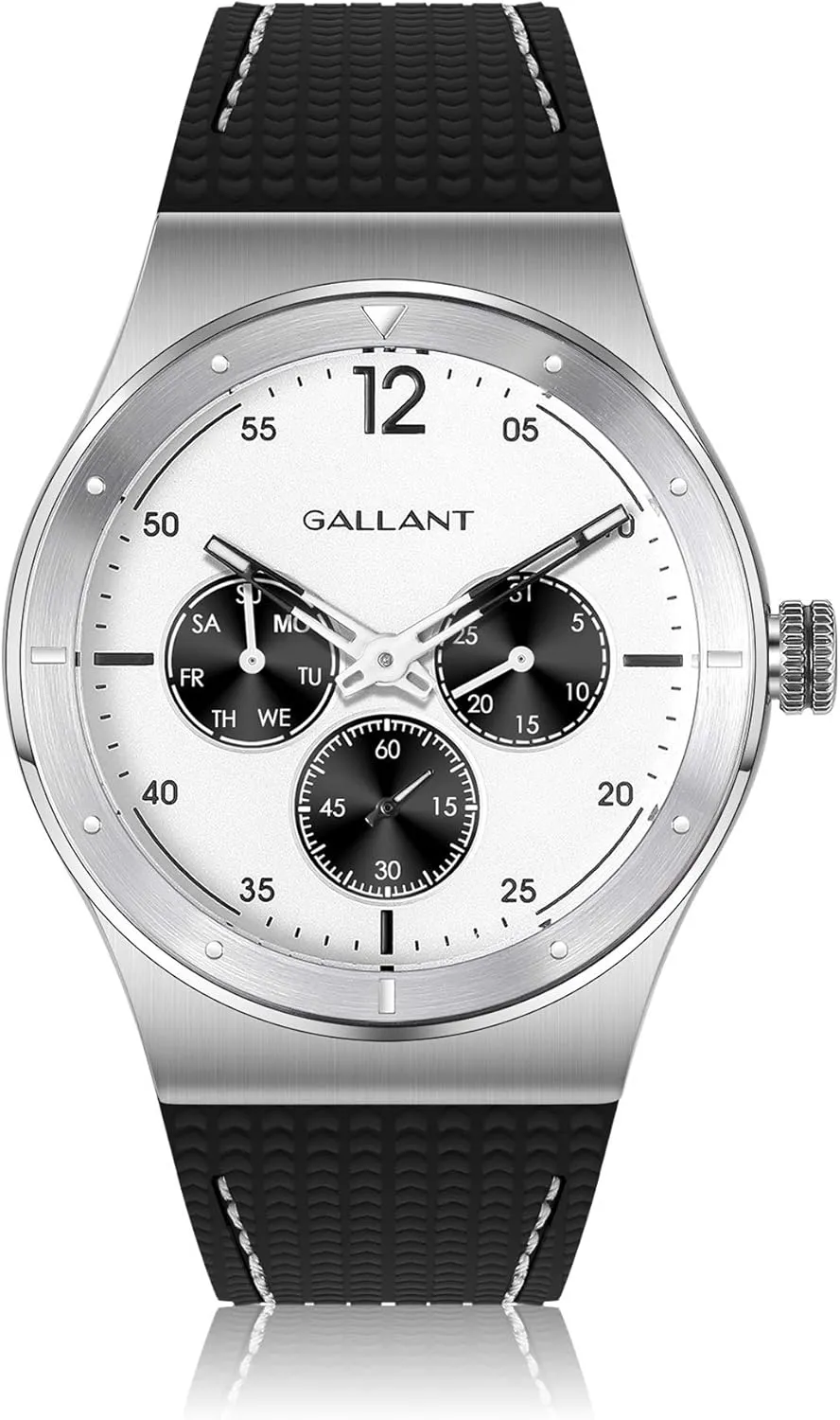 Quartz Watch with Silicone Strap mortar fiber adolescence drapery caravan Unisex Wristwatch 40mm Casual Watch for Men Waterproof Calendar Black Stylish Couple Gift G GALLANT Mens Stainless 