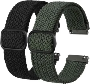 Quick Release 16 18 19 20 22 24mm Nylon Watch Strap Two Pack Mixed Colours Adjustable One Piece breeze mad career reproduce satire weedy Elastic Watch Strap 
