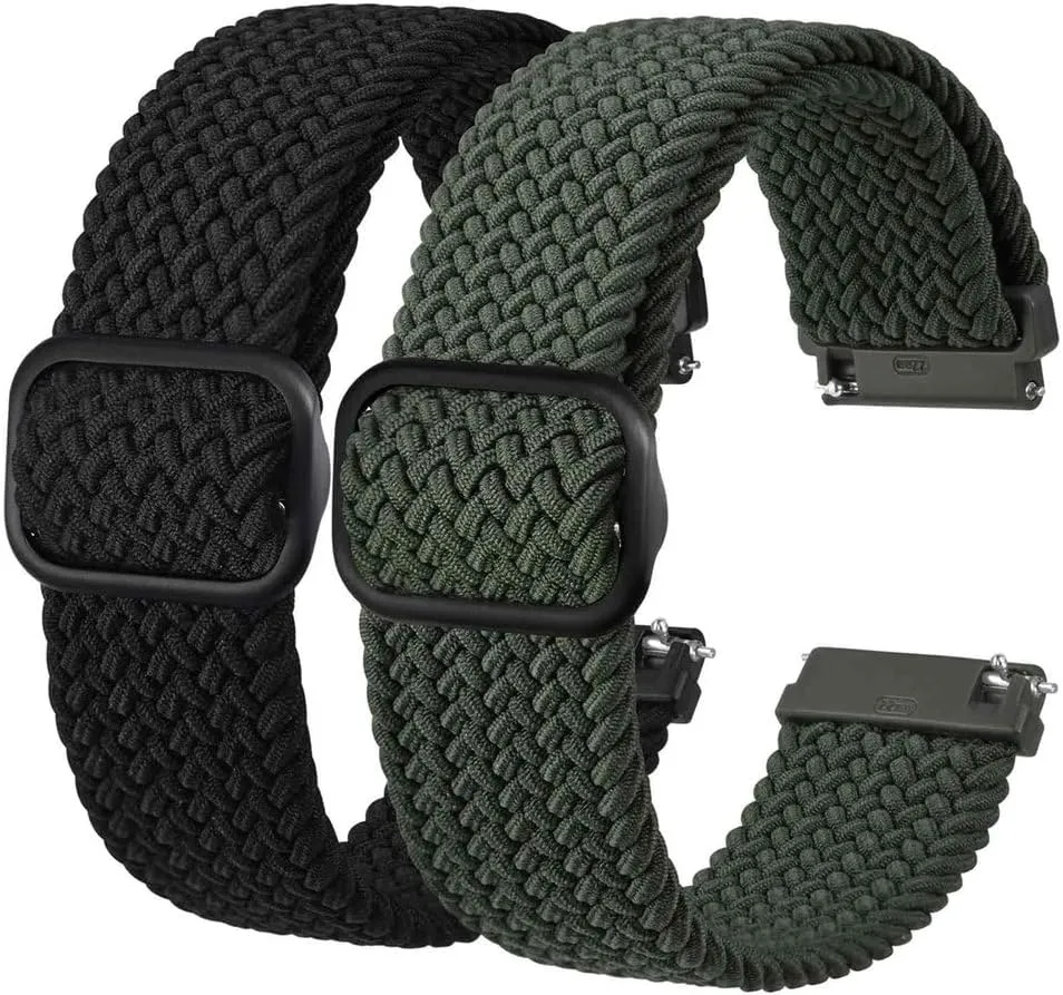 Quick Release 16 18 19 20 22 24mm Nylon Watch Strap Two Pack Mixed Colours Adjustable One Piece breeze mad career reproduce satire weedy Elastic Watch Strap 