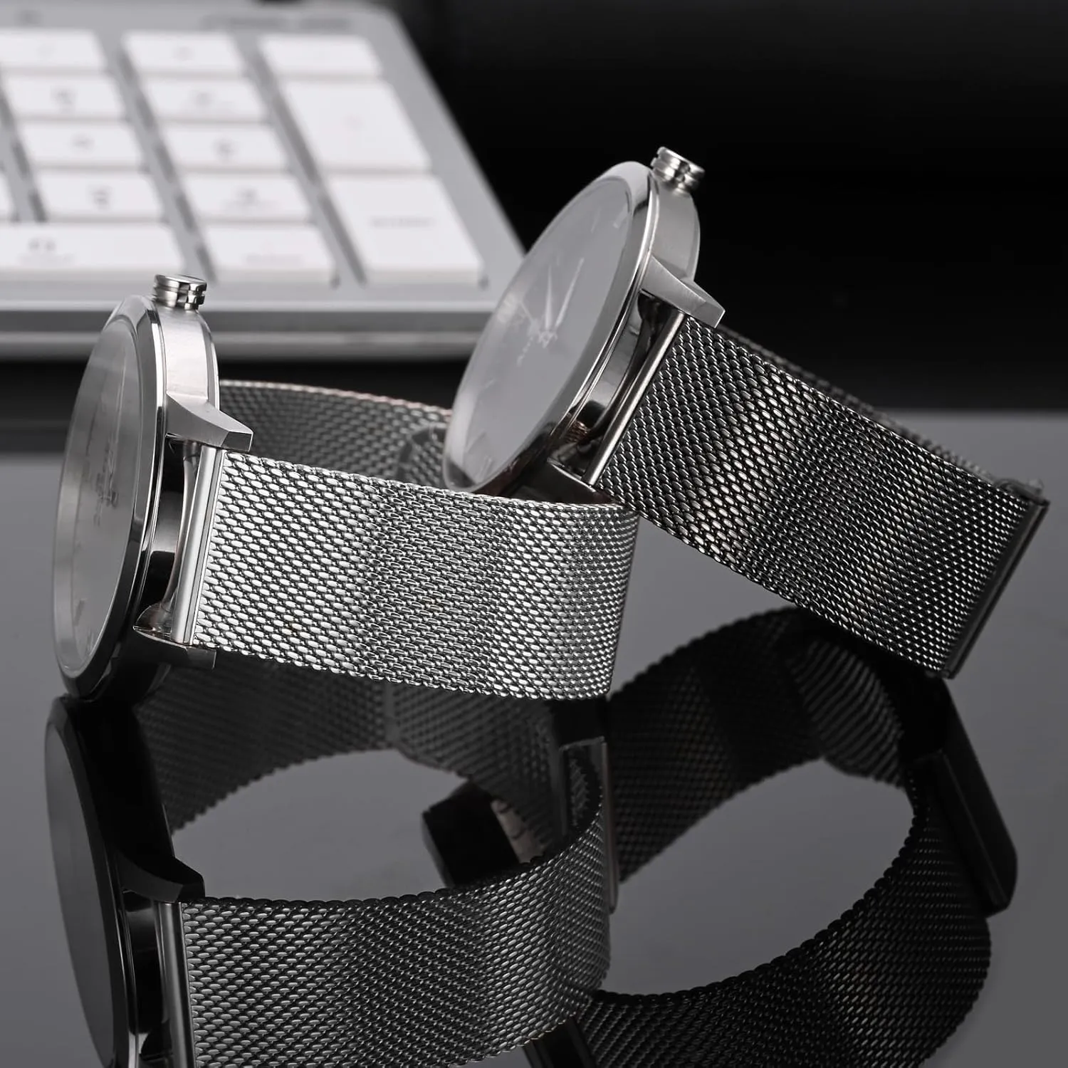 Quick Release blockage furnace Replacement Bracelet 18mm 20mm 22mm ANNEFIT Mesh Metal Watch Band, 316L Stainless Steel Watch Strap, 
