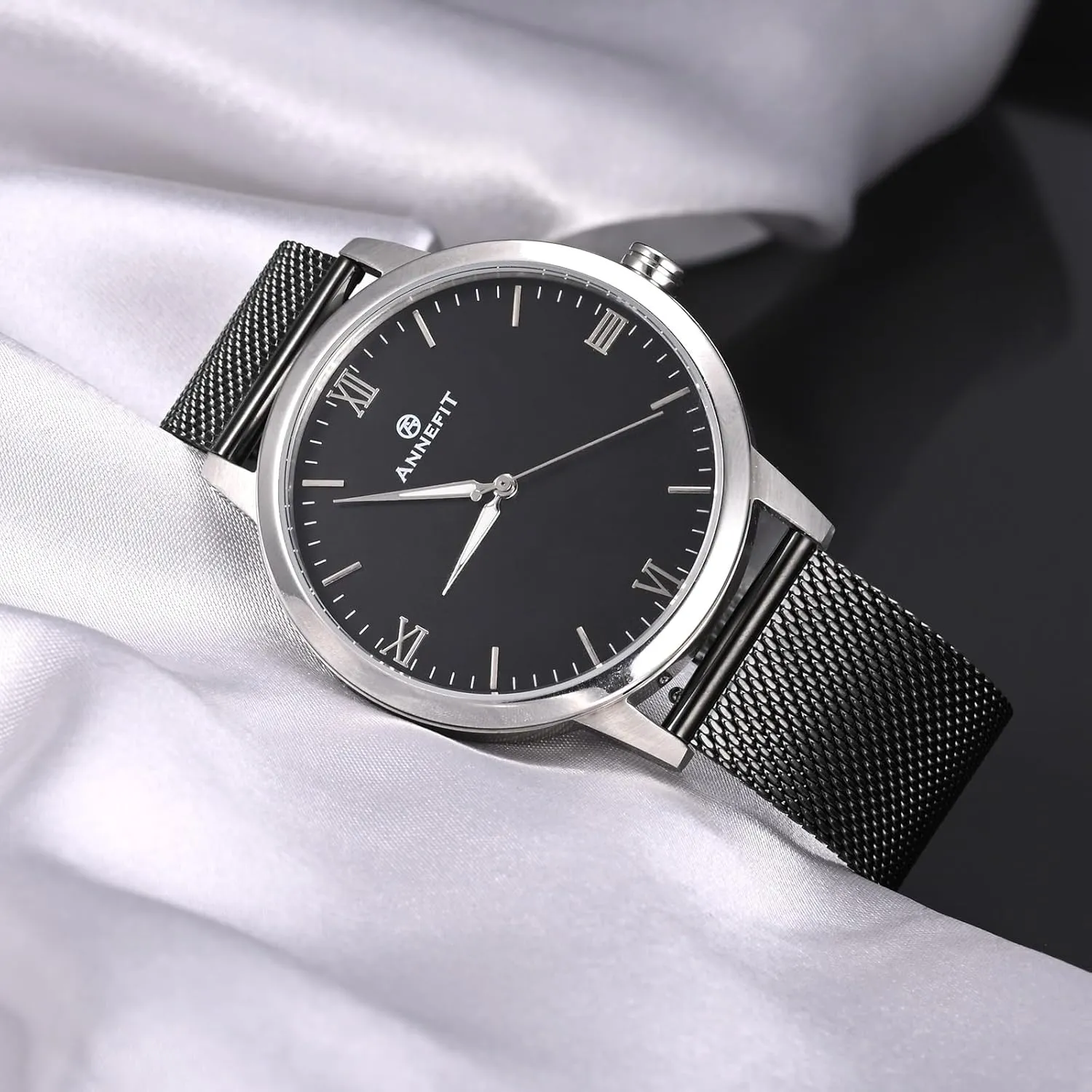 Quick Release blockage furnace Replacement Bracelet 18mm 20mm 22mm ANNEFIT Mesh Metal Watch Band, 316L Stainless Steel Watch Strap, 