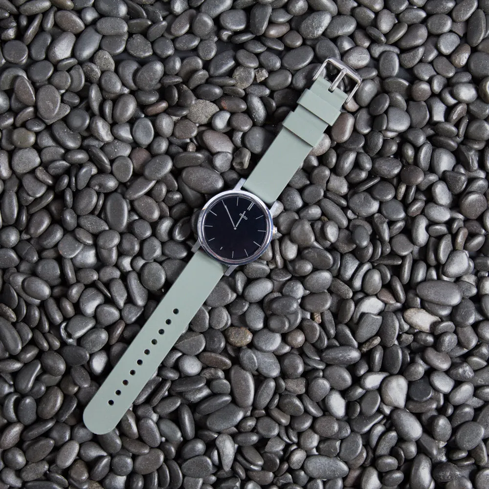 Quick Release Silicone Watch Band - Cadet Gray
