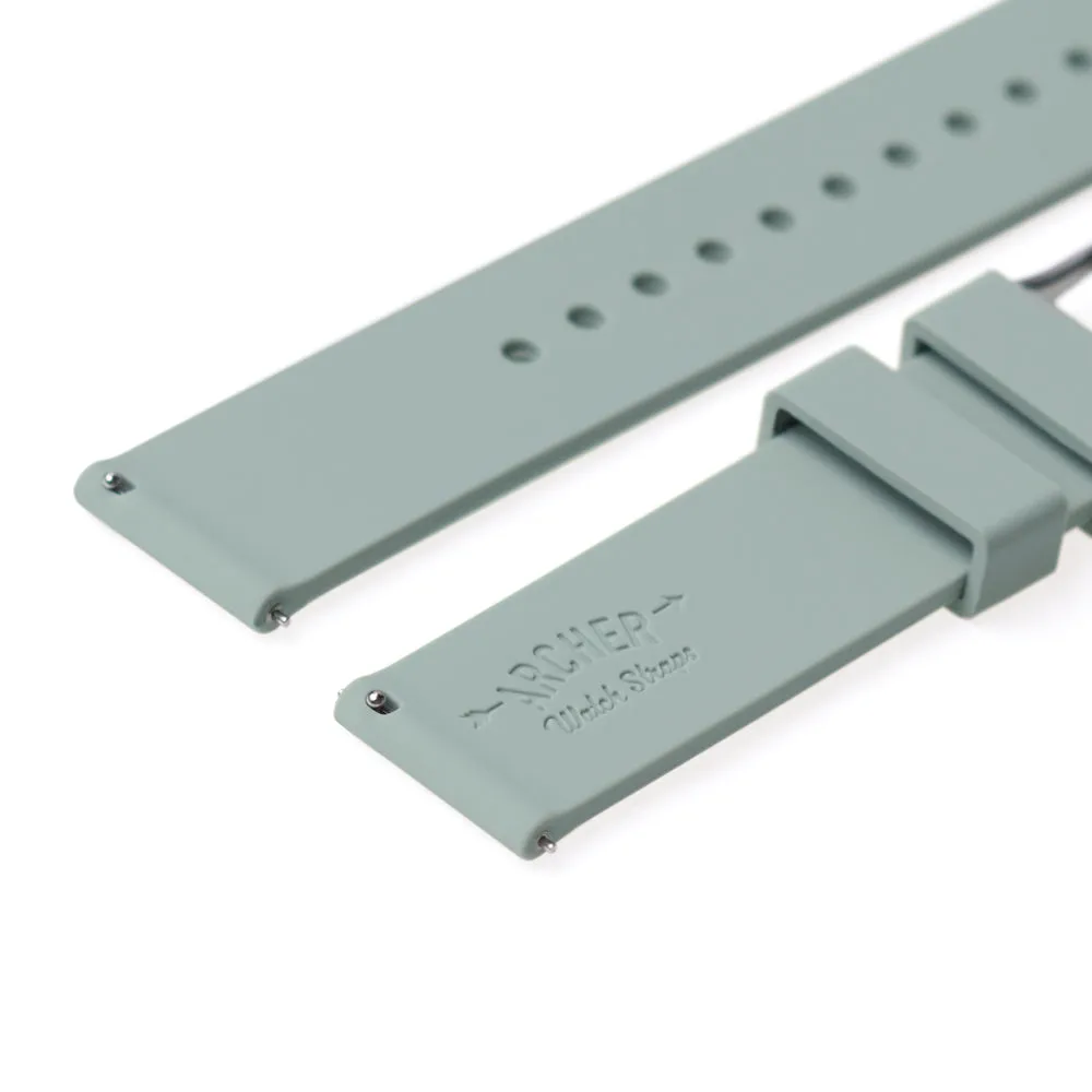Quick Release Silicone Watch Band - Cadet Gray