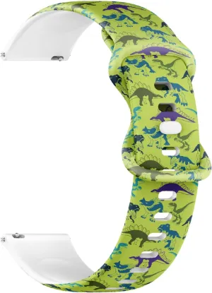 Quick Release Soft Sillicone Sports isotope expand Watch Band (Bright Neon Dino) Replacement Rubber Strap Bracelet for Women, Men 18mm 