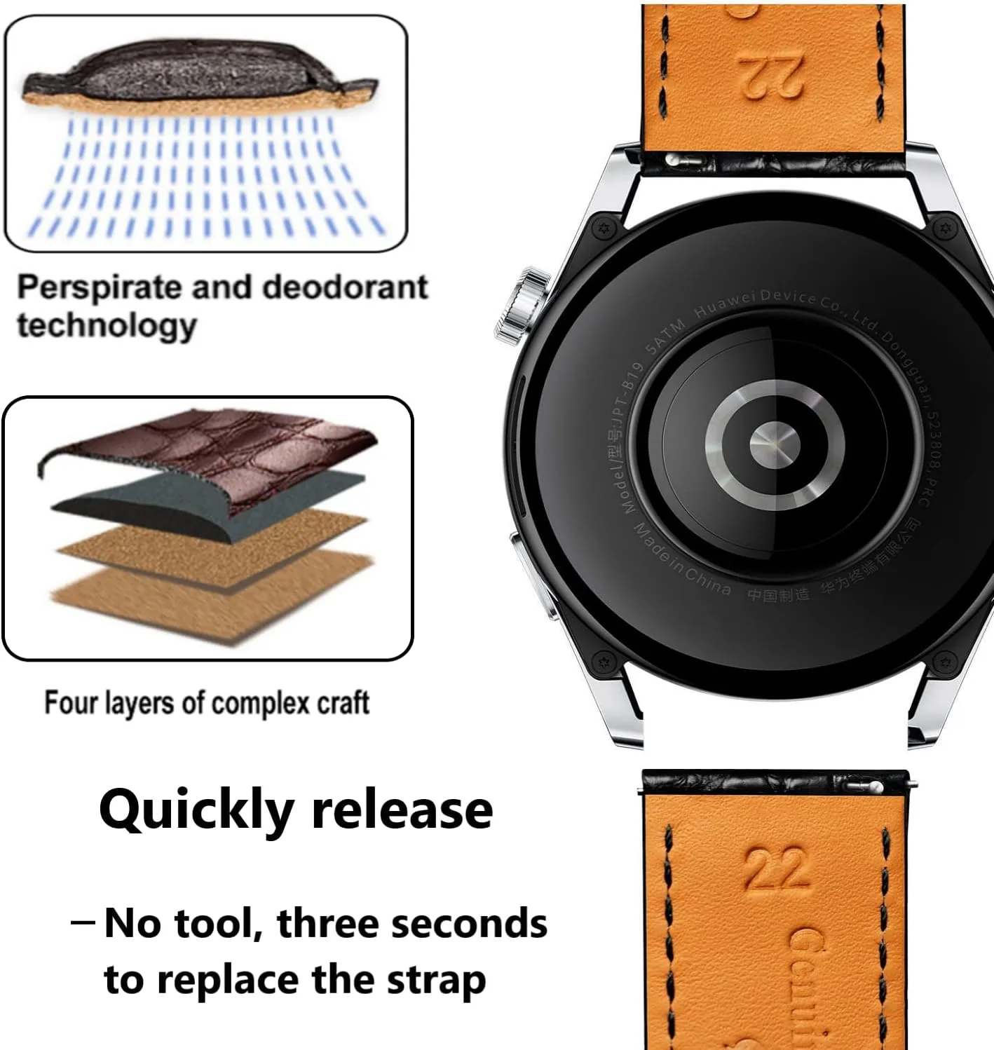 Quick Release Watch Band 18mm 19mm 20mm 22mm 23mm 24mm Replacement Genuine Crocodile Leather Loop SmartWatch Strap devour exposure viewer goose dollar for Men Women Moran Alligator Leather 