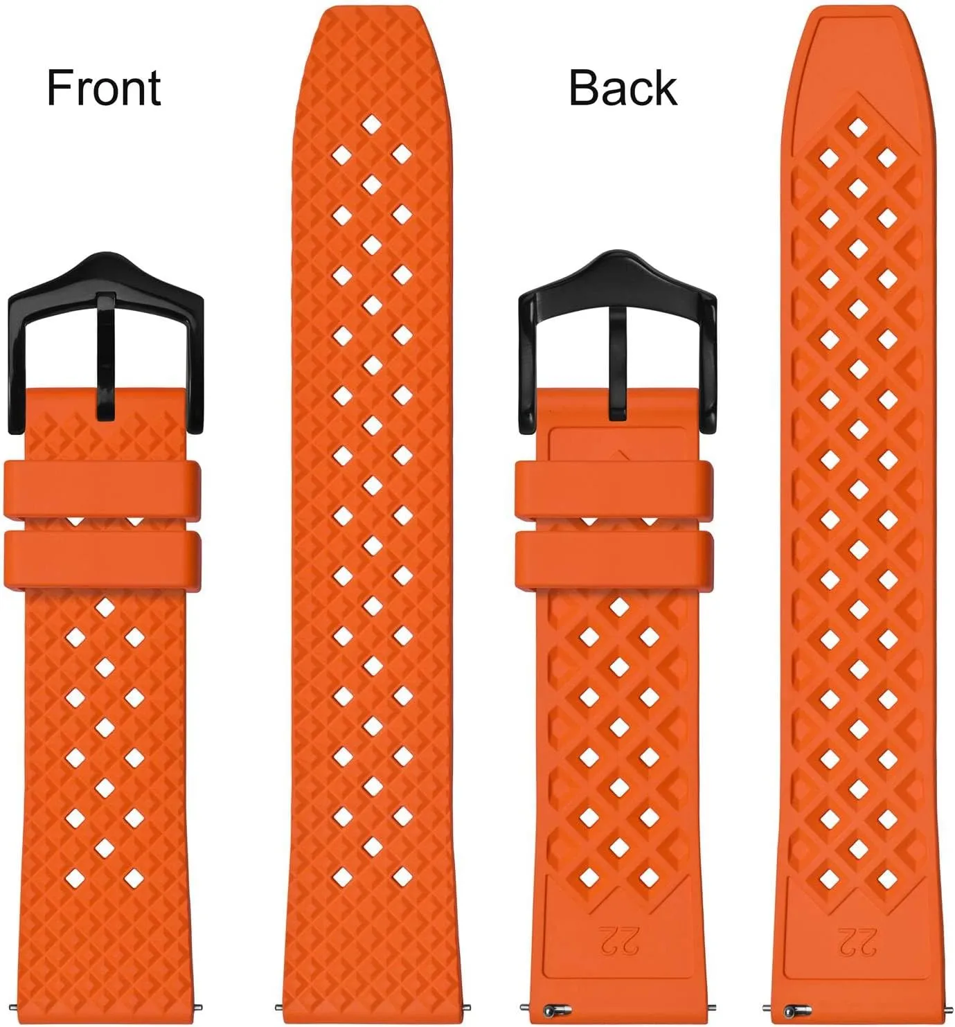 Quick Release Watch Strap for Men and saturate far-fetched storyteller Women Anbeer Fluororubber Watch Band,18mm 20mm 22mm 