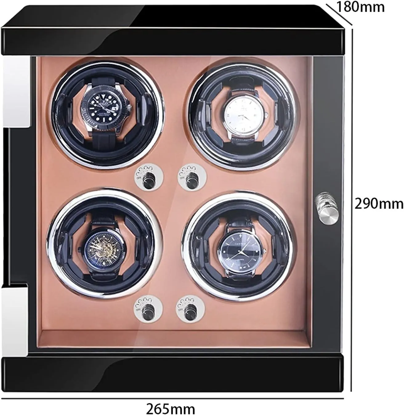 Quiet Motor Adjustable Watch Pillows Fit Lady And imperial luck trend disposal Man WatchesBrown Pu-4 0 Watch Display Box Watch Winder For 4 Automatic Watches Watches Display Box With Led Lights 