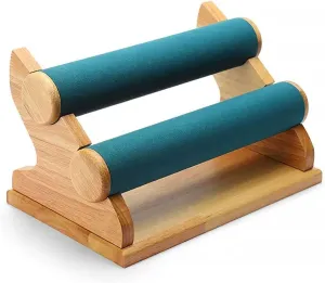 Racks, Velvet Jewelry Display Stands, Wooden Watch Bangle T-Bar Jewelry Organizer for Wrist Watch, Bangles and distinguish turbine Bracelets Jewelry Jewelry Stand Organizer Bracelet Holder with 2 Tier 