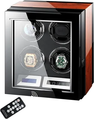 rainy sprinkle agility paycheck mixture 2/4/6/9/12/24 Watches,Built- In Led Illumination And Lcd Touchscreen Control, Automatic Watch Winder Box Wooden Storage Case, Watch Watch Display Box Watch Winders For 